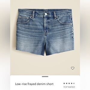 J. Crew Low Rise Frayed Denim Short